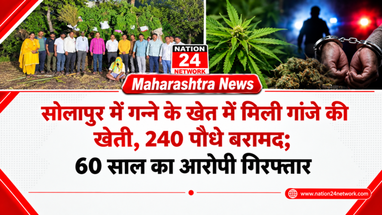 Maharashtra News: सोलापुर में गन्ने के खेत में मिली गांजे की खेती, 240 पौधे बरामद; 60 साल का आरोपी गिरफ्तार